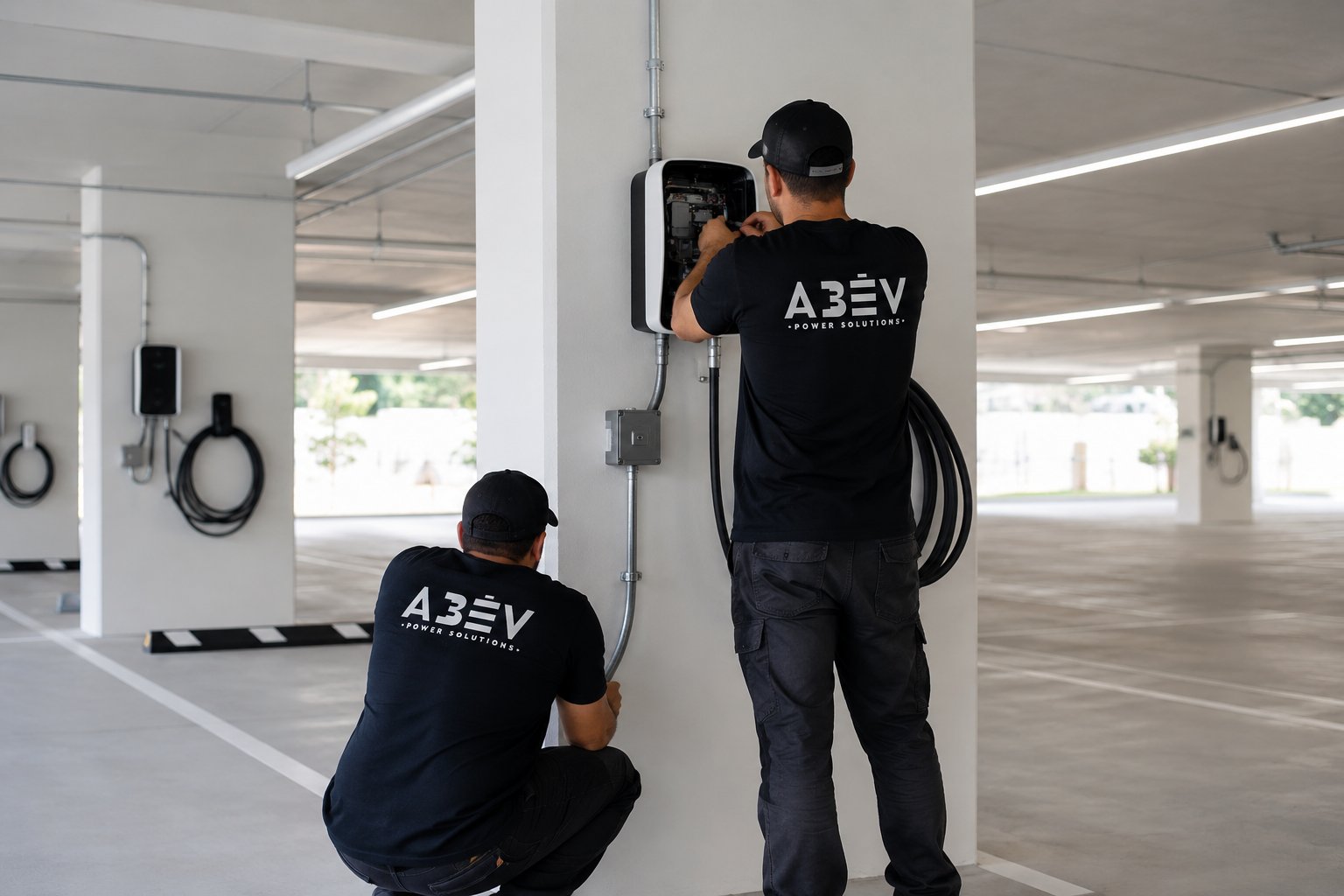 The ABEV Power Solutions crew on site