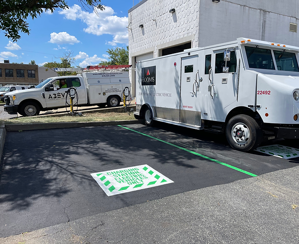 EV charger installation in progress