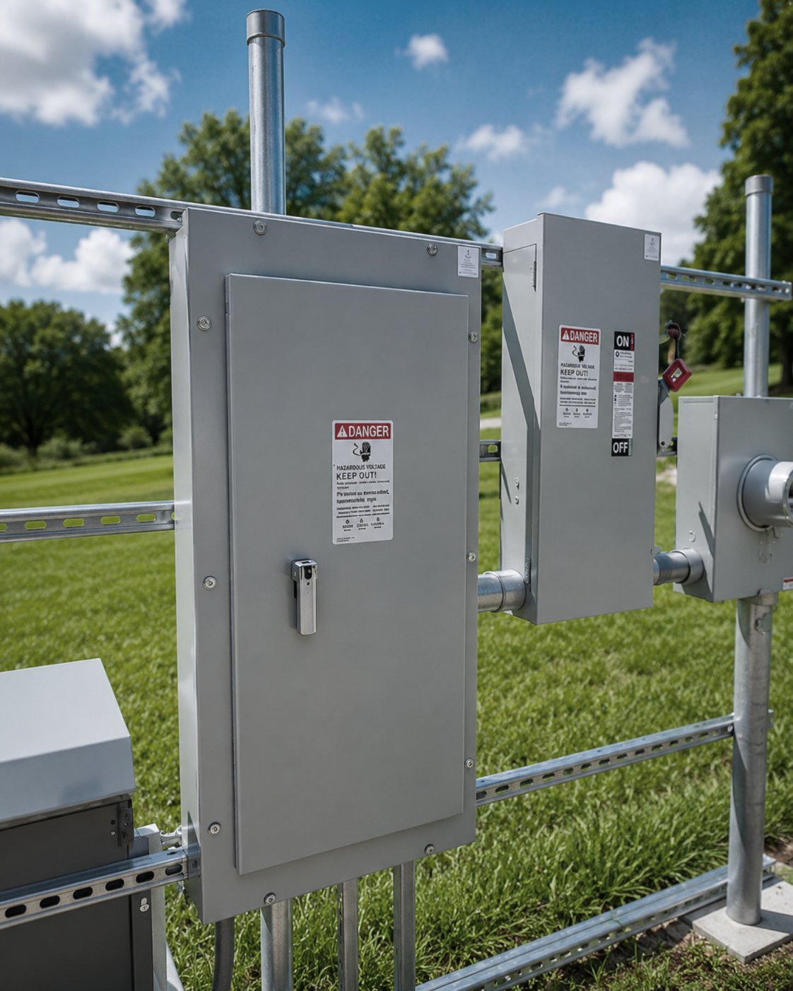 Utility service panels and disconnects for EV infrastructure